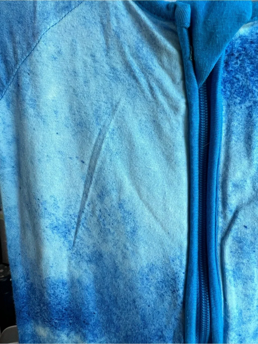 Little Sleepies Blue Watercolor Zippy Pajamas 3-6M GUC
